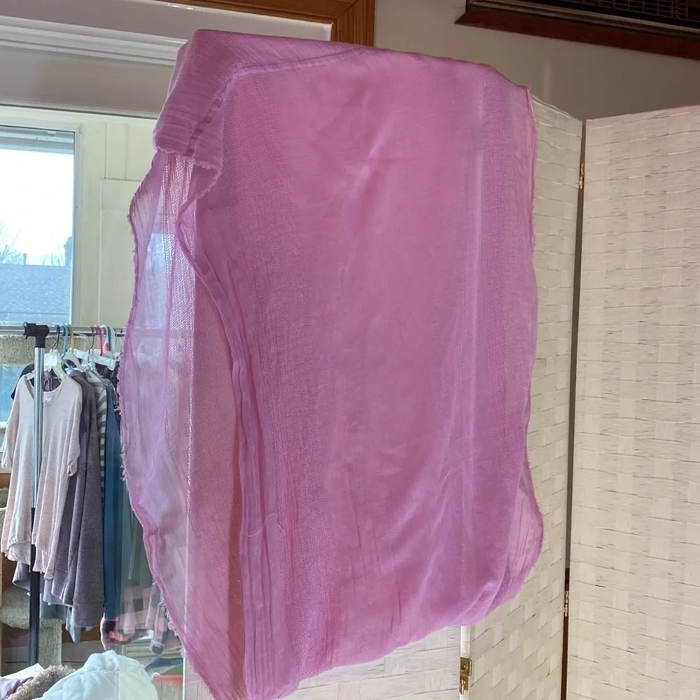 PINK LILAC SHEER SUMMER INFINITY SCARF  - BARBIECORE GUC